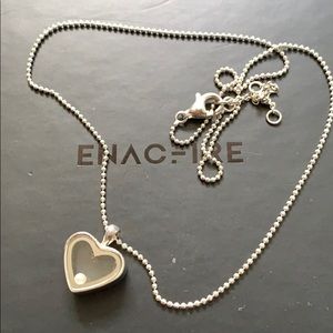 Red envelope silver heart necklace pearl mother